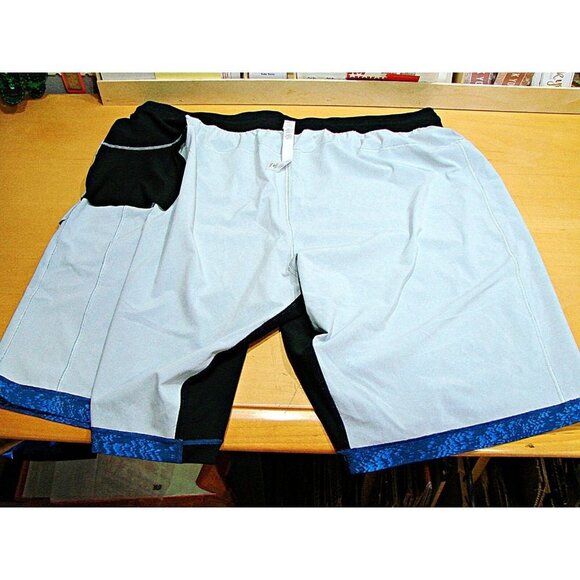 Mens Lululemon Athletica Athletic Shorts Blue Printed Elastic Waist Size XXL - Picture 11 of 11